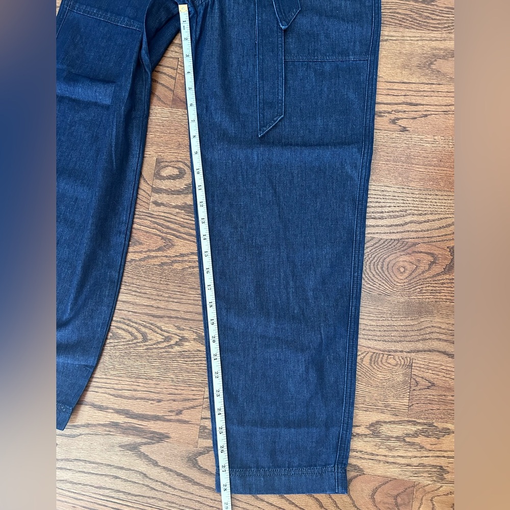 NWT Lilla P Size Small Dark Blue Denim Tie-Waist Women’s Pants - Picture 12 of 14
